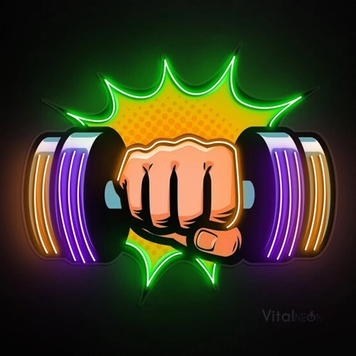 Hand With Dumbbell Gym Neon Sign for Fitness Decor 2026