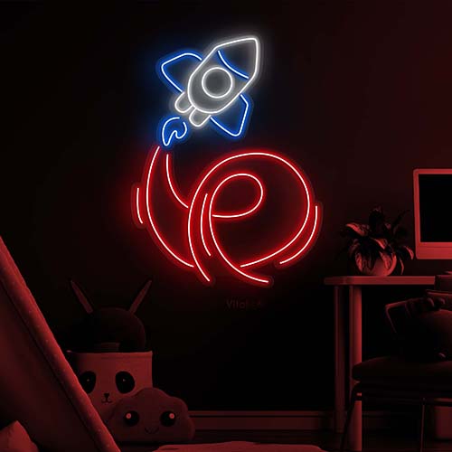 Handmade Rocket LED Neon Sign