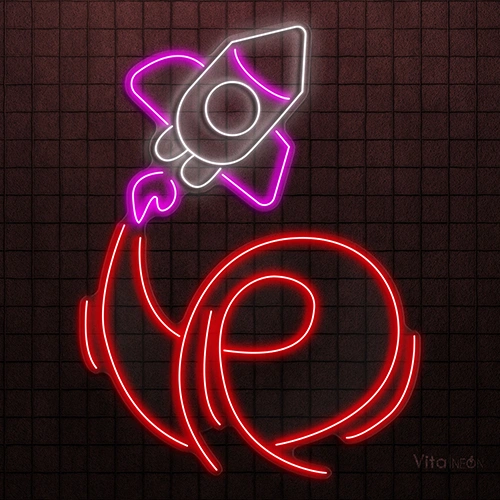 Handmade Rocket LED Neon Sign