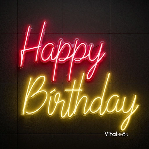 Happy Birthday LED Neon Sign | Reusable Party Neon Light
