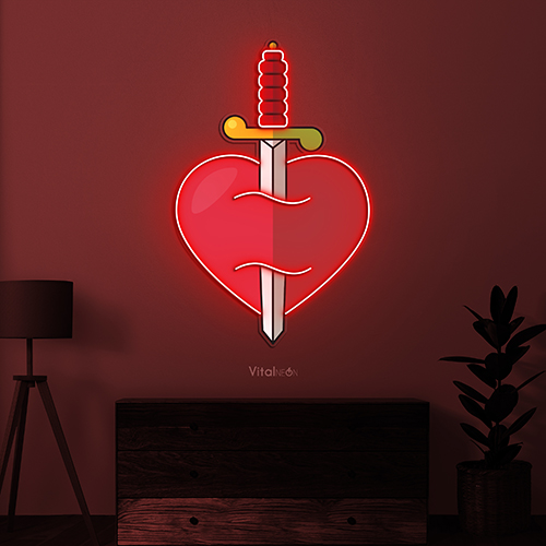 Buy Heart Sword Neon Sign