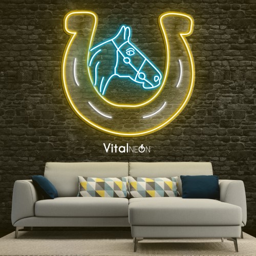 Buy Horse with Horseshoe Neon Sign