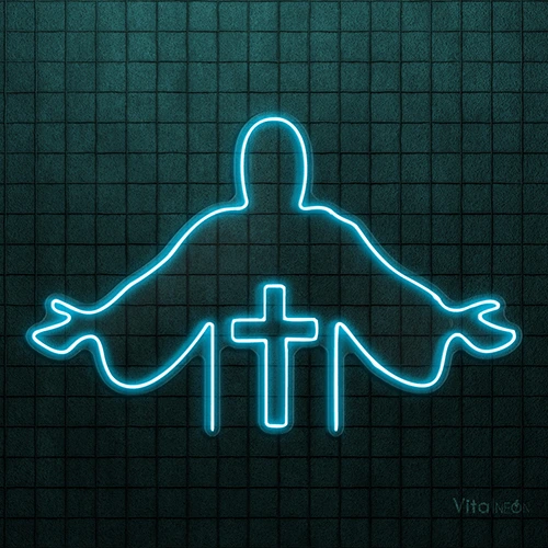 Jesus Christian Neon Sign | Spiritual LED Wall Faith Art