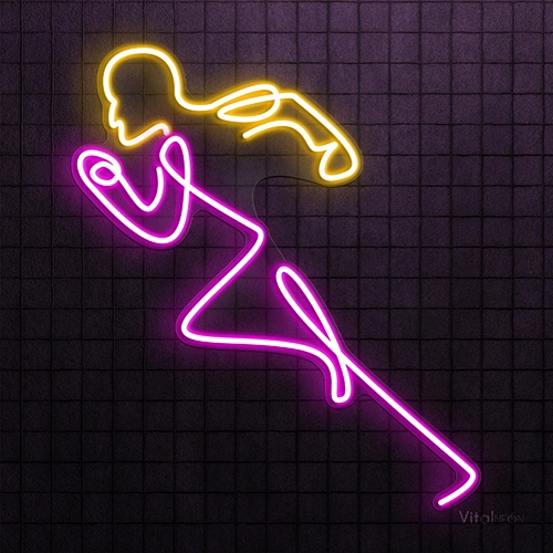 Jogging Man Neon Sign | LED Sport Decor with Adjustable Brightness