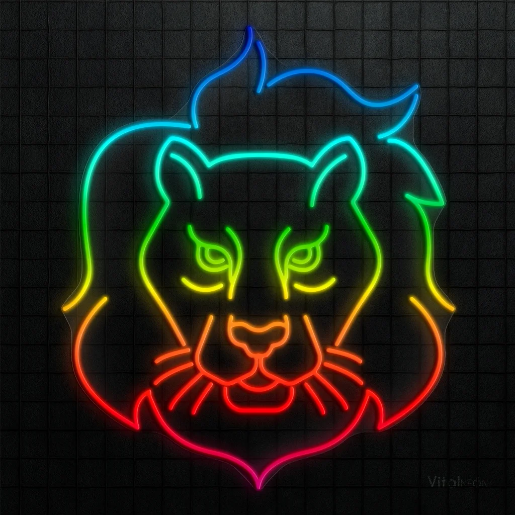 Lion Face RGB Neon Sign