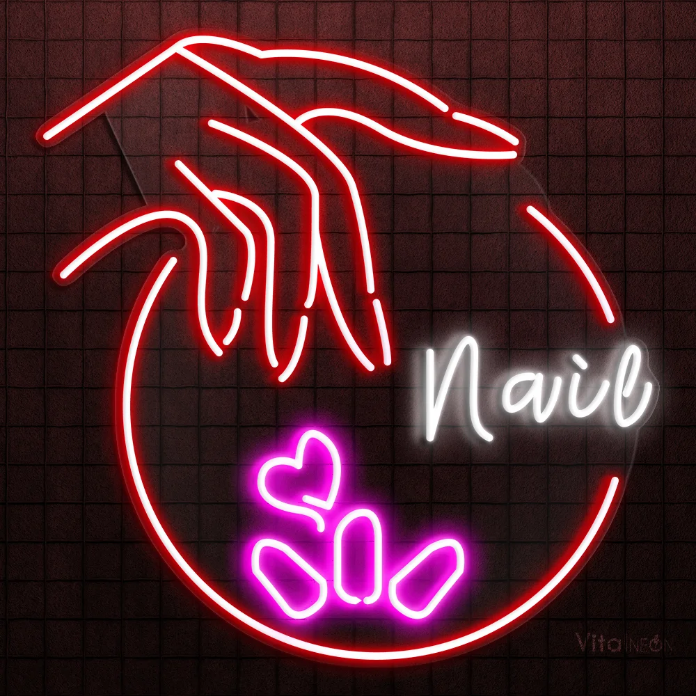 Love Nails Neon Sign | Romantic Beauty LED Glow