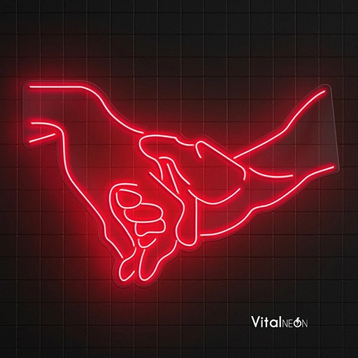 Lovers Holding Hands Neon Sign | Romantic Couple Neon Art