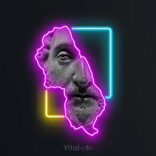 MAN Face Neon Sign |  UV LED Man Cave Wall Decor