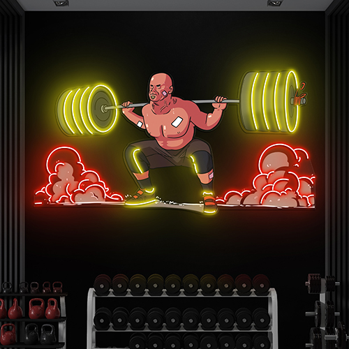 Man Lifting Barbell LED Neon Sign