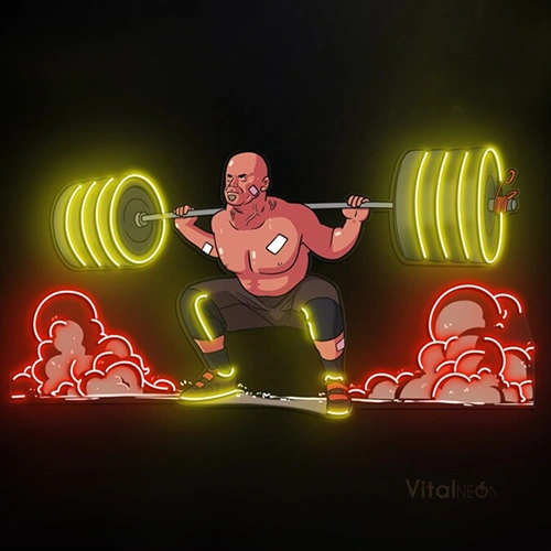 Man Lifting Barbell LED Neon Sign for US Gym Decor