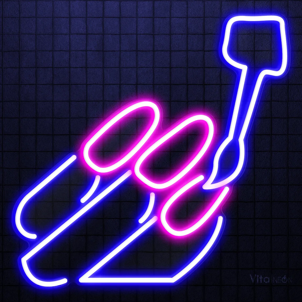Manicure Nails Neon Sign | Salon Beauty LED Glow