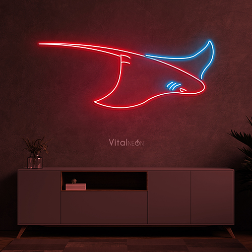 Manta Ray Fish Neon Sign