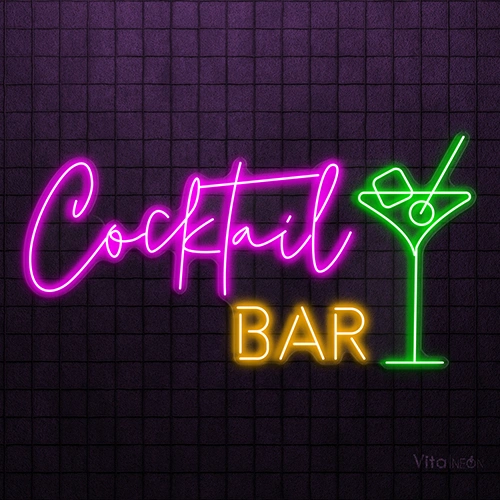 BUY Martini Cocktails Bar LED Neon Sign for US Decor