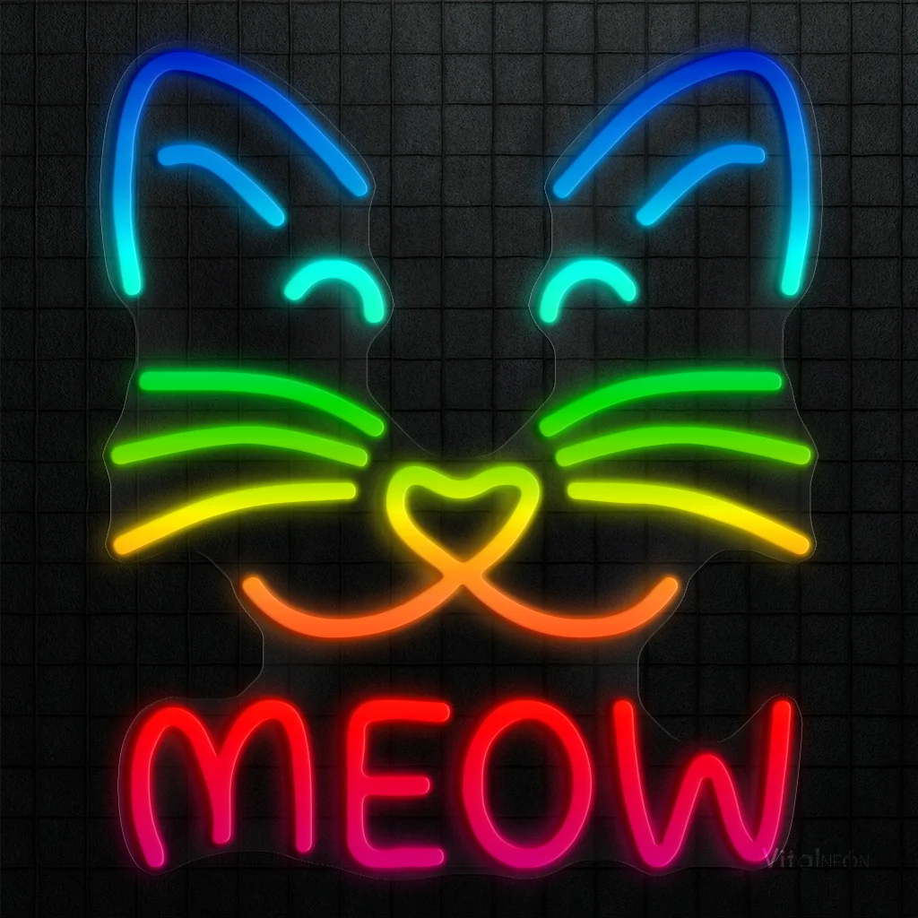 Meow Kitty Cat RGB Neon Sign