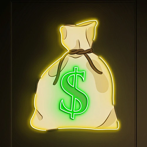 Money Bag LED Neon Sign