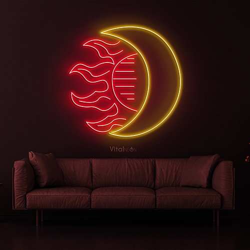 Moon and Sun Neon Sign