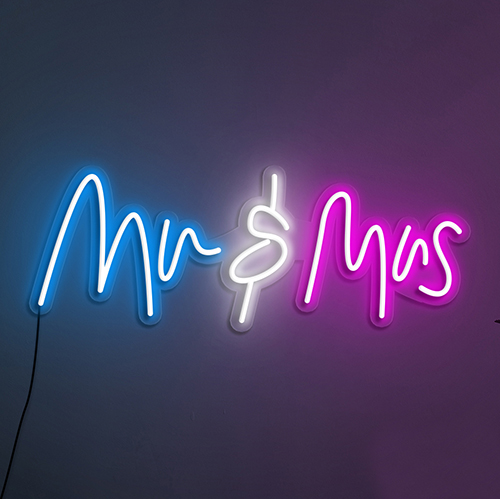 Mr. and Mrs. Mini Neon Sign