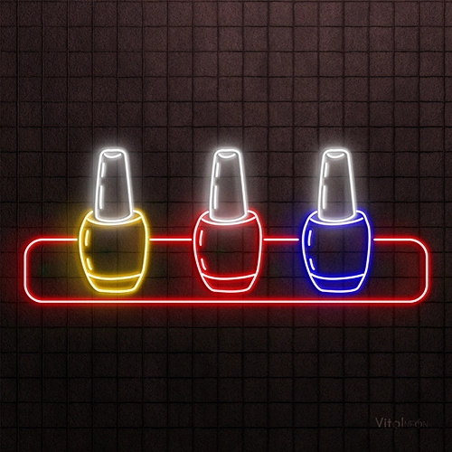 Nail Polish Neon Sign | LED Salon Light with Remote Control