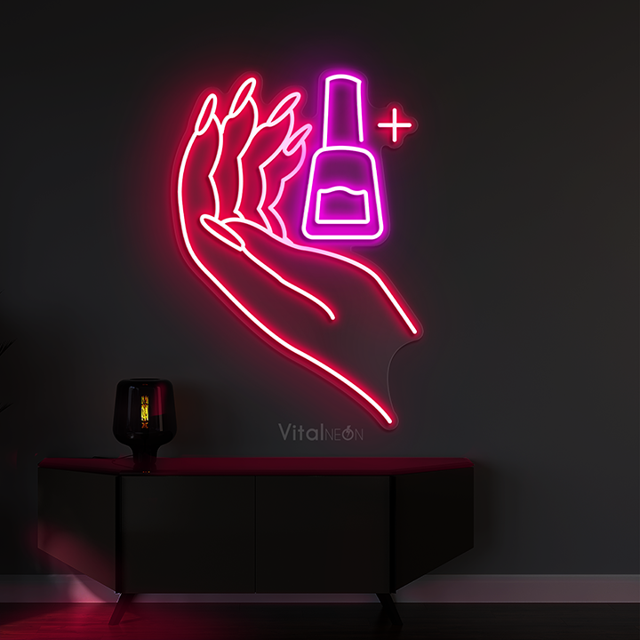 Nail Polish On Hand Neon Sign