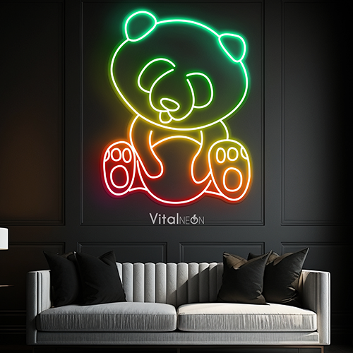 Panda Animal RGB Neon Sign