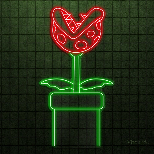 Piranha Plant Gaming Neon Sign