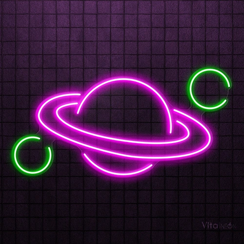 BUY Planet Saturn LED Neon Sign for Space Room Decor 2026