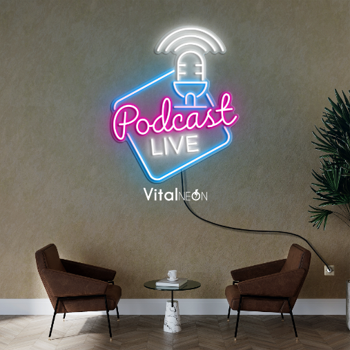 Buy Podcast Live Neon Sign