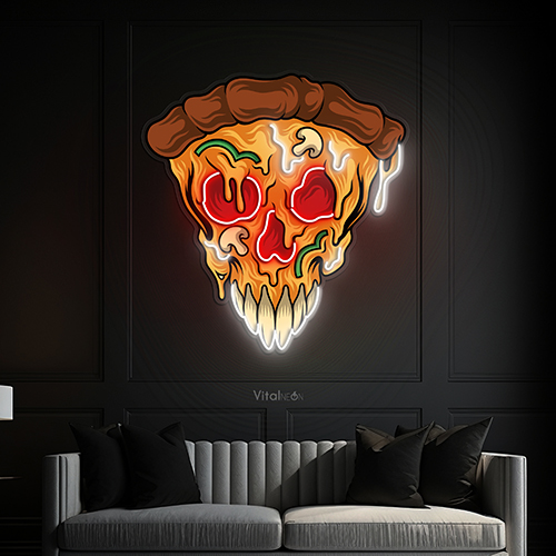 Buy Pop Art Skull Pizza Neon Sign
