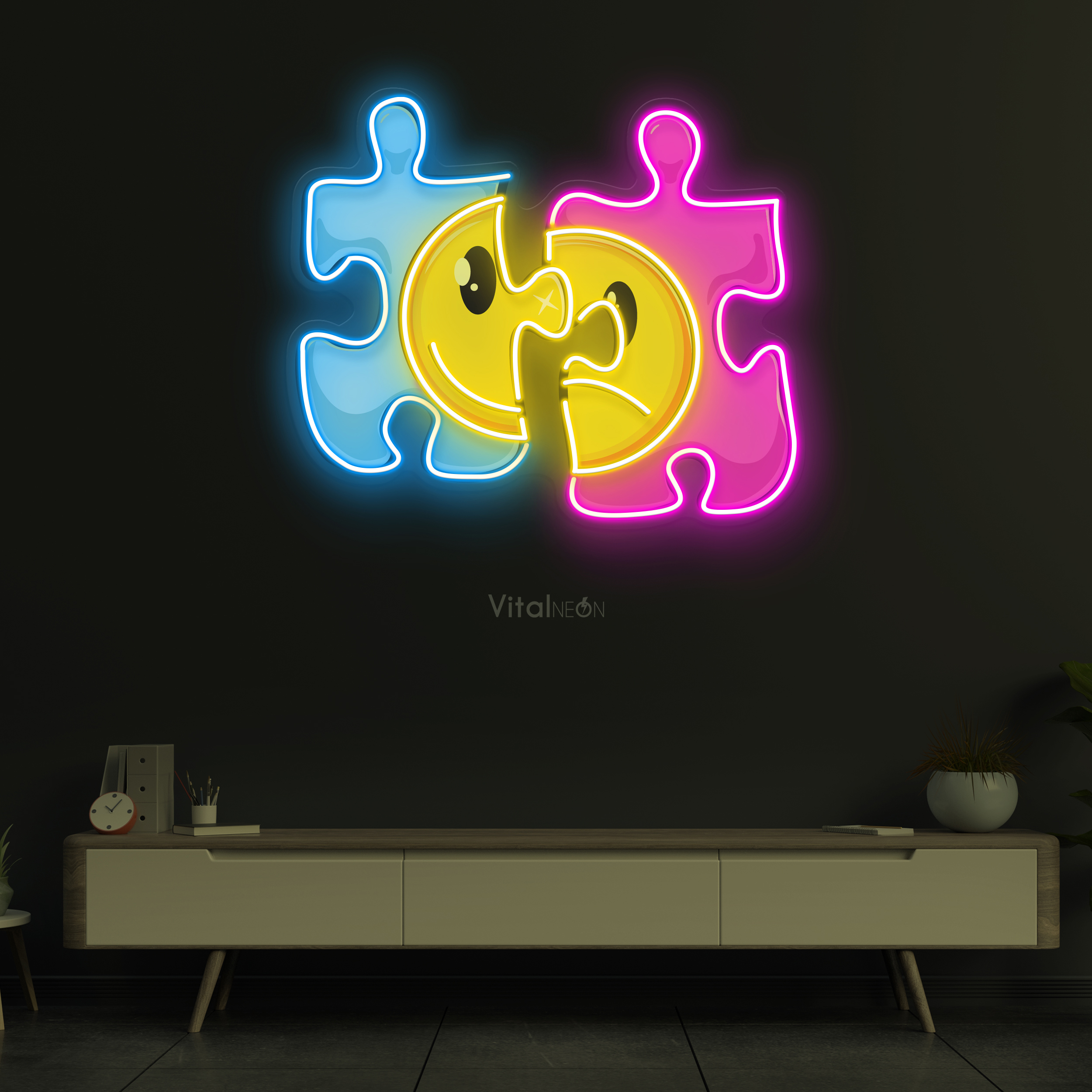 Buy Puzzle & Emoji Neon Sign Buy Puzzle & Emoji Neon Sign