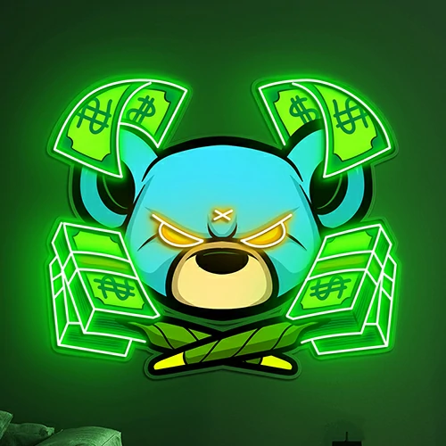 Rat Rich Cartoon Neon Sign | Acrylic LED Art + Free Dimmer