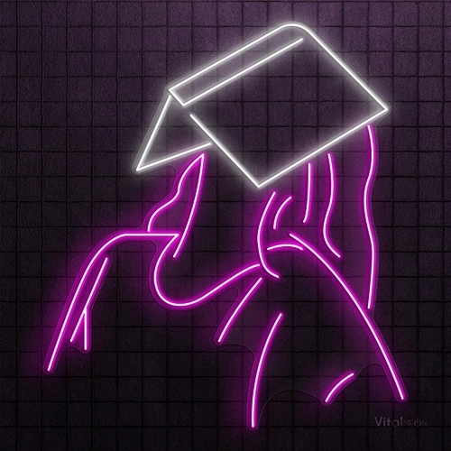 Good Girl Sad Woman with Book Neon Sign | LED Wall Decor