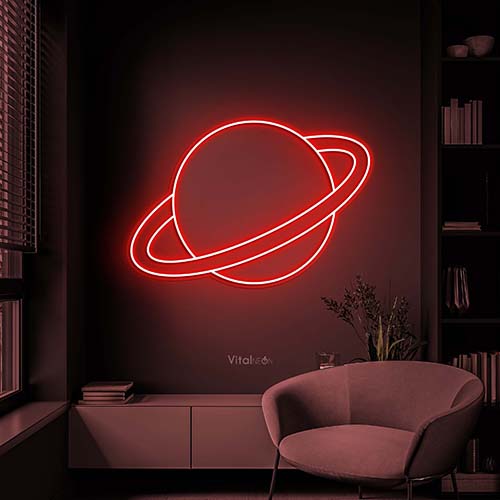 Saturn Planet Neon Sign