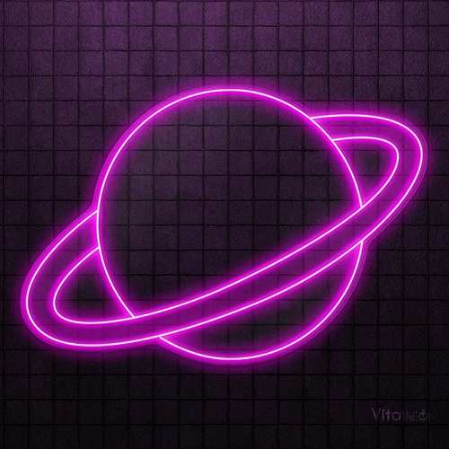 Saturn Planet Neon Sign