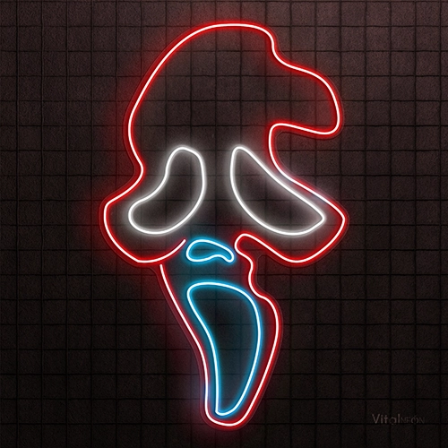 Scream Ghost LED Neon Sign | Spooky Halloween Wall Light