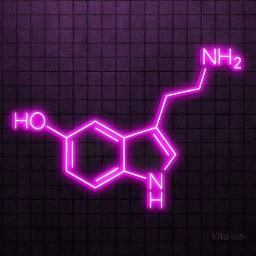 BUY Serotonin Molecule LED Neon Sign for Room Decor