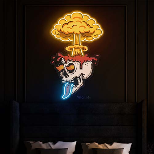 Skull Boom Artwork Neon Sign