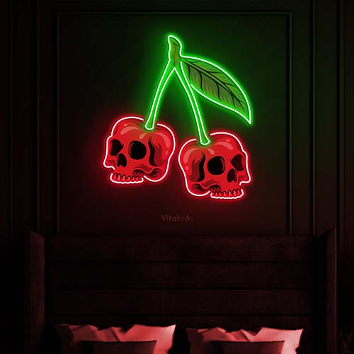 Buy Skull Cherry Artwork Neon Sign