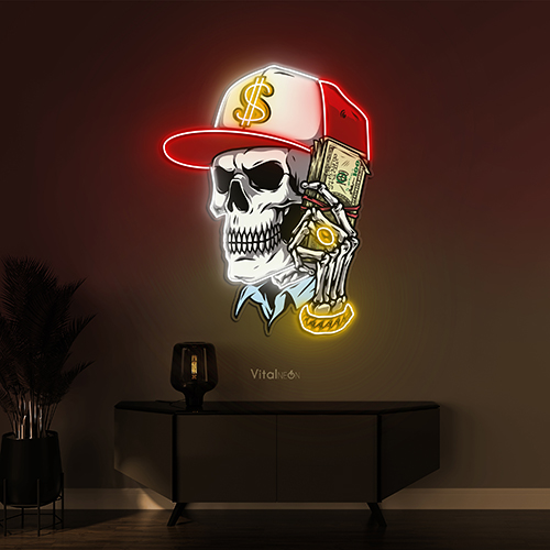 Buy Skull Money Neon Sign Buy Skull Money Neon Sign