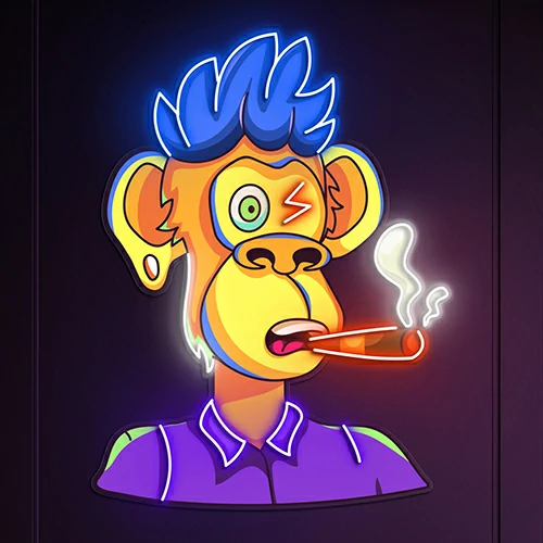 Smiley Face Smoking Weed Neon Sign