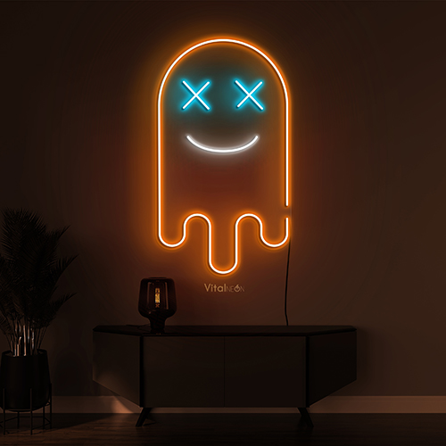 Smiling Ghost LED Neon Sign