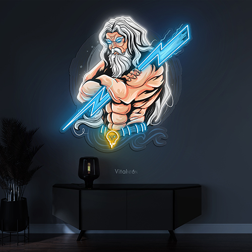 Buy Striking The Power Of Thunder Zeus Neon Sign