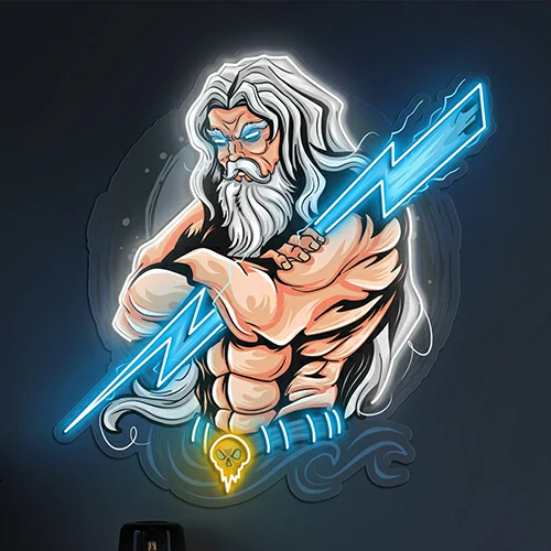 Striking The Power Of Thunder Zeus Neon Sign | Vital Neon