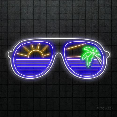 BUY Sunglasses Palm Trees Sun Neon Sign | LED Wall Decor