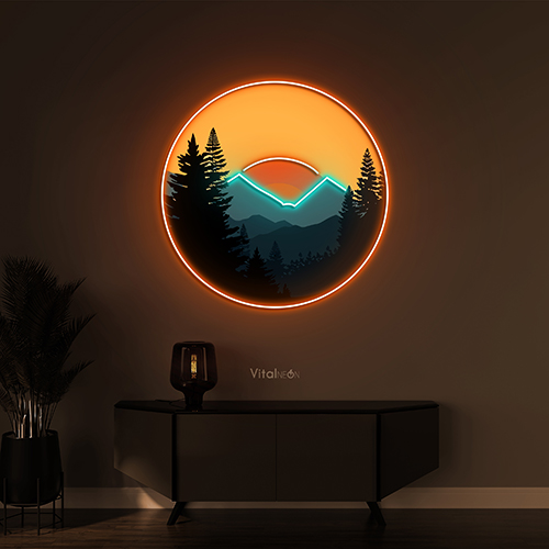 Buy Sunset Pine Tree Silhouette Neon Sign