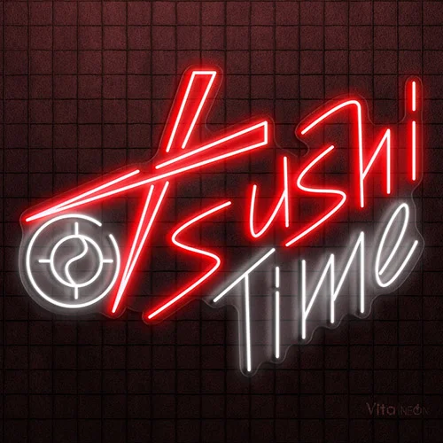 Sushi Time Neon Sign | Bright LED Decor for Sushi Bars