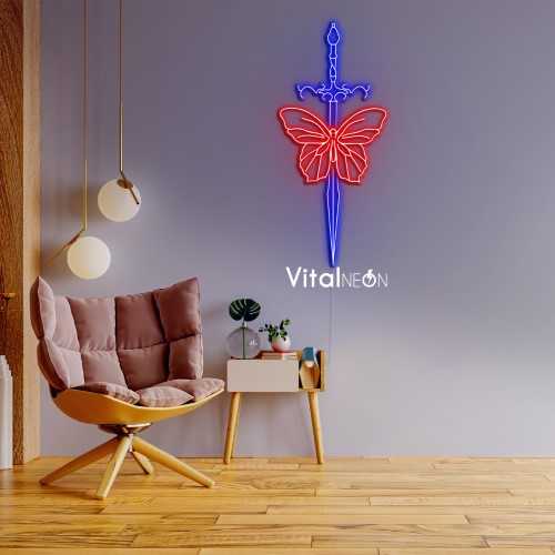 Sword Butterfly Neon Sign