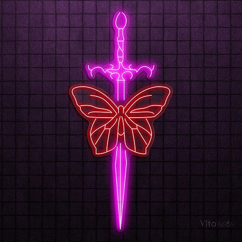 Buy BUY Sword Butterfly Neon Sign | LED Wall Decor