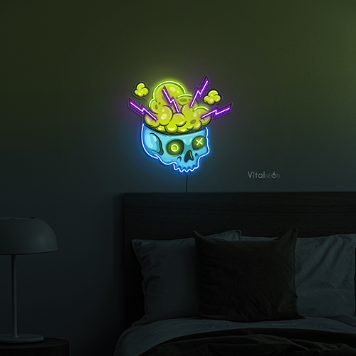 Thunder Cloud Skull Neon Sign