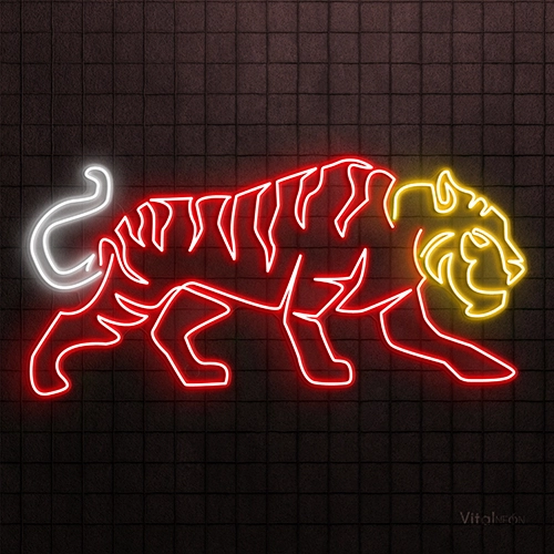 Tiger Attack Neon Sign  |  Durable LED Wall Mount Decor