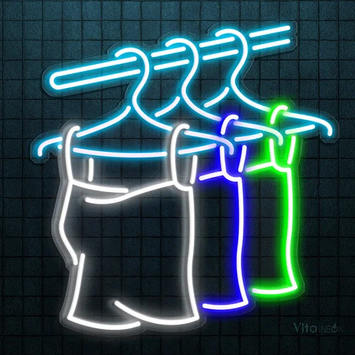 Tops Hanger Neon Sign | LED Wall Decor for Homes & Shops